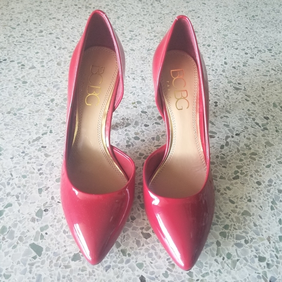 BCBG Shoes - BCBG Red Patent Leather D'orsay Heels Size 7 NWOT